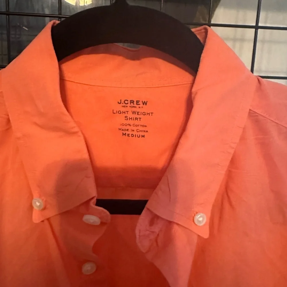 J. Crew Men's Bright Peach Button Down Shirt